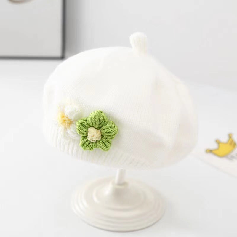 TheNurturely™ Baby Girl Knitted Wool Beret