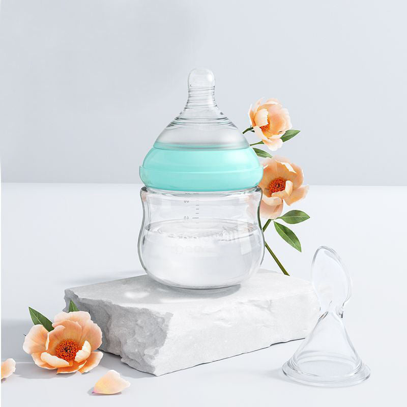 TheNurturely™ Premium Glass Baby Bottle & Spoon Set