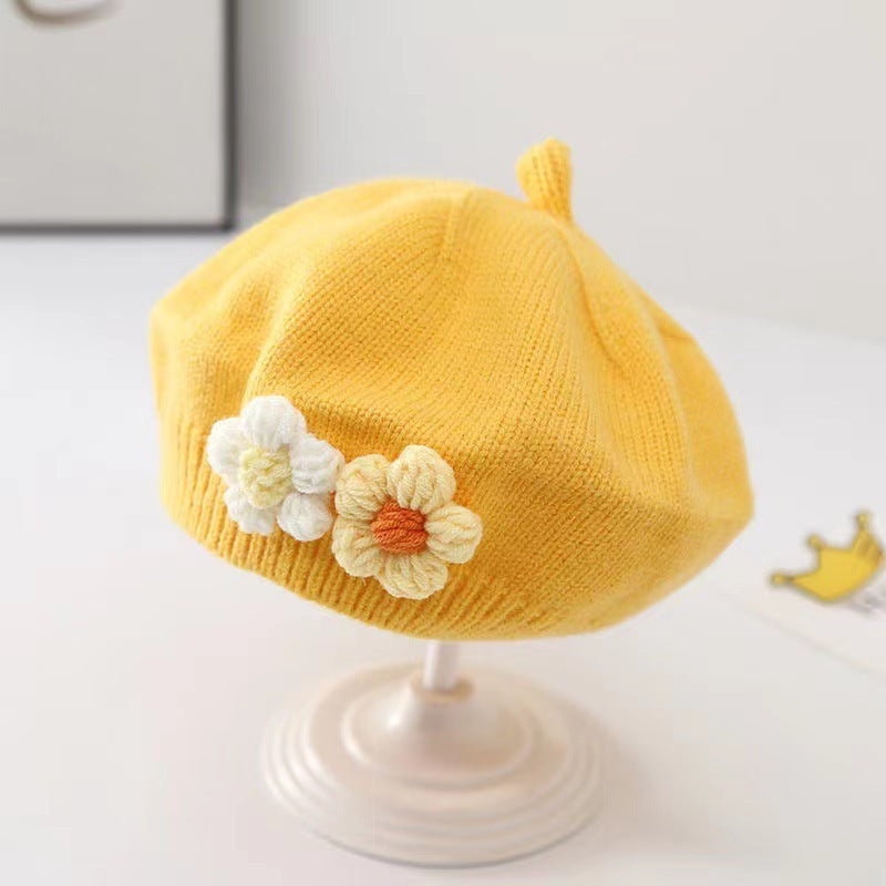TheNurturely™ Baby Girl Knitted Wool Beret