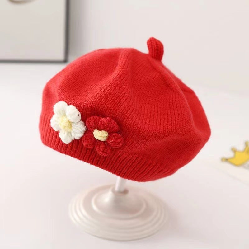 TheNurturely™ Baby Girl Knitted Wool Beret