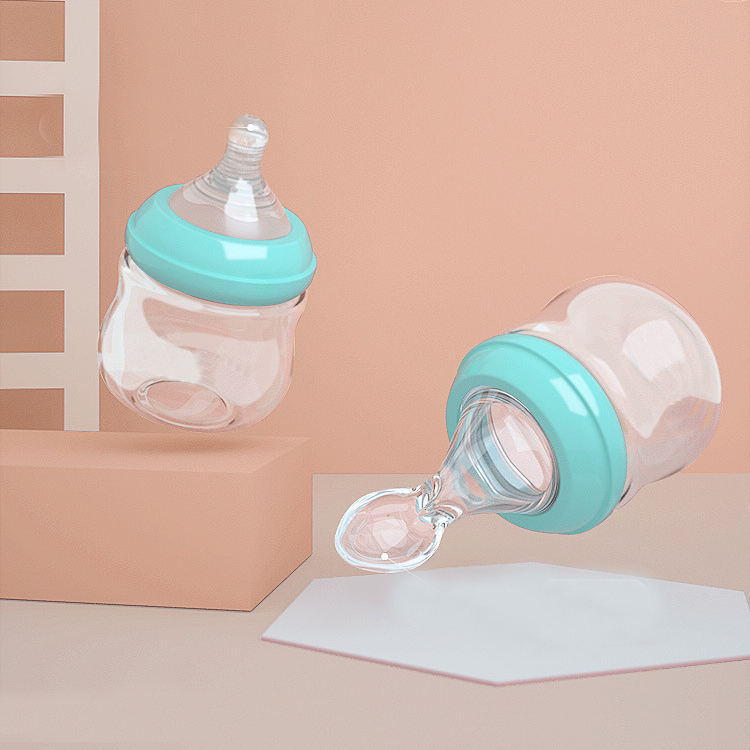 TheNurturely™ Premium Glass Baby Bottle & Spoon Set