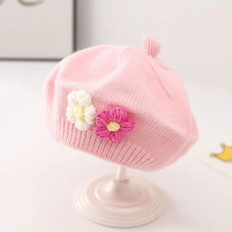TheNurturely™ Baby Girl Knitted Wool Beret