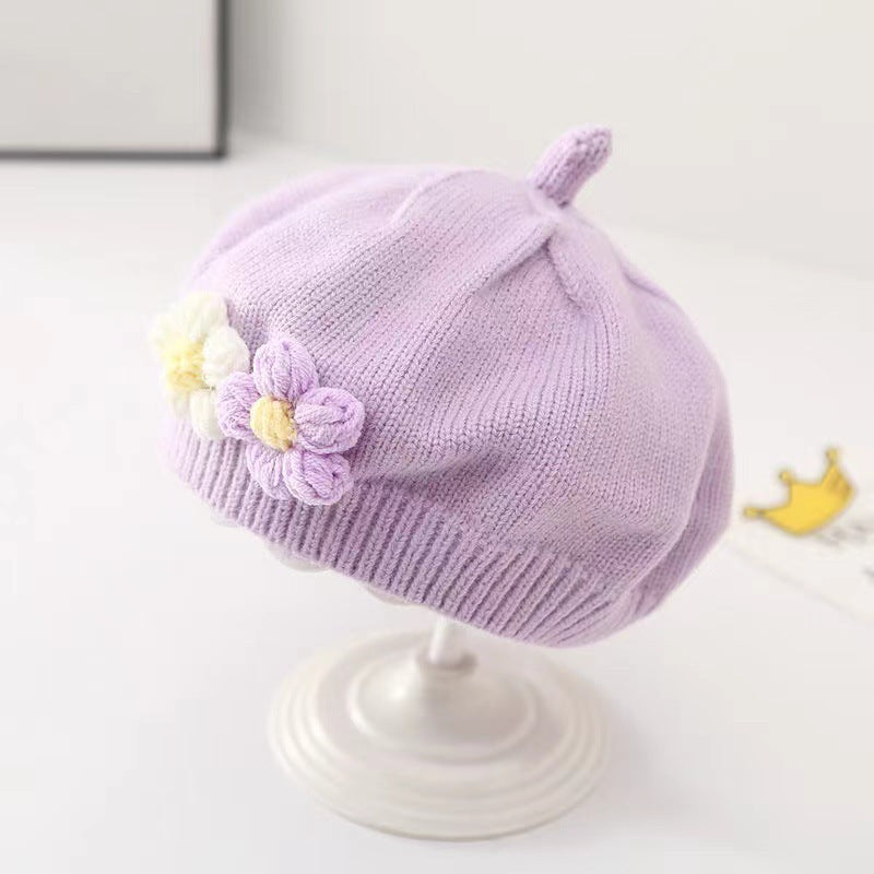 TheNurturely™ Baby Girl Knitted Wool Beret