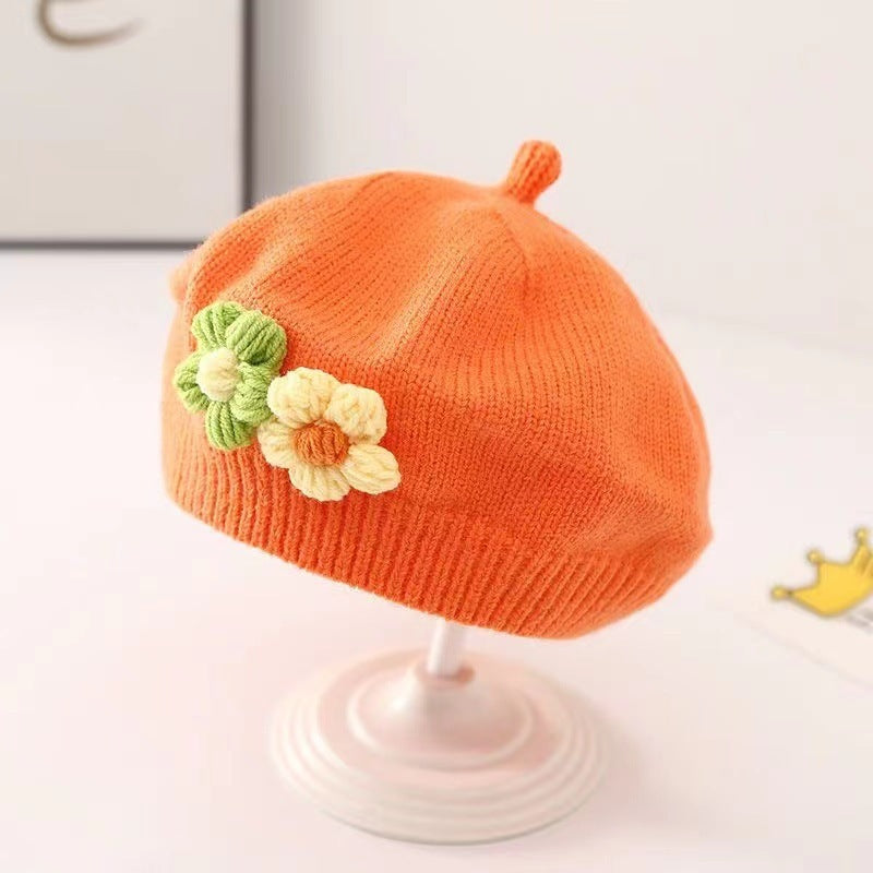 TheNurturely™ Baby Girl Knitted Wool Beret