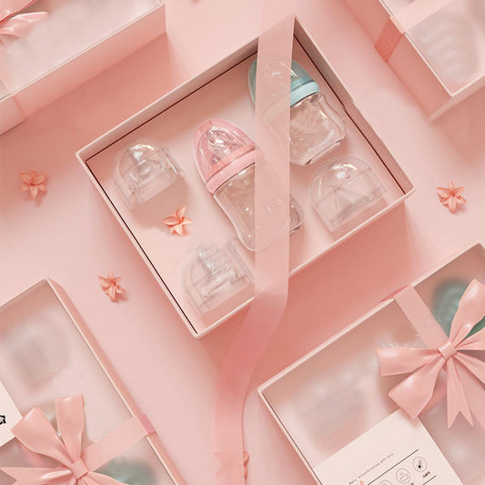 TheNurturely™ Premium Glass Baby Bottle & Spoon Set
