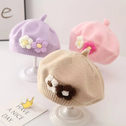 TheNurturely™ Baby Girl Knitted Wool Beret